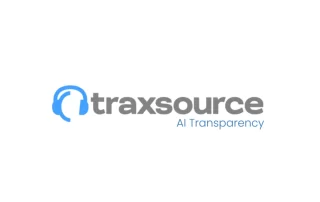 Traxsource logo with the words AI Transparency in blue.