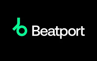 Beatport logo with teal 'b' icon to the left of the white Beatport wordmark on a black background
